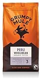 Grumpy Mule Peru Café Feminino Organic (Whole Coffee Beans) with notes of Dark Chocolate and Citrus 200g - Image 1
