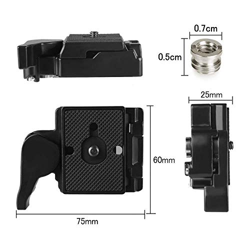 Utebit 323 Rc2 Quick Release Plate Compatible With Manfrotto 200Pl-14 Qr Plates Adapter With Rapid Connect Clamp And 1/4'' To 3/8'' Screw For Dslr Camera Tripod Ball Head #TOP4