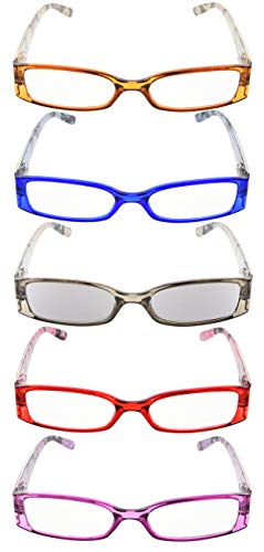 Image of Reading Glasses 5 Pairs Tiger Patterned Arms Readers for Women