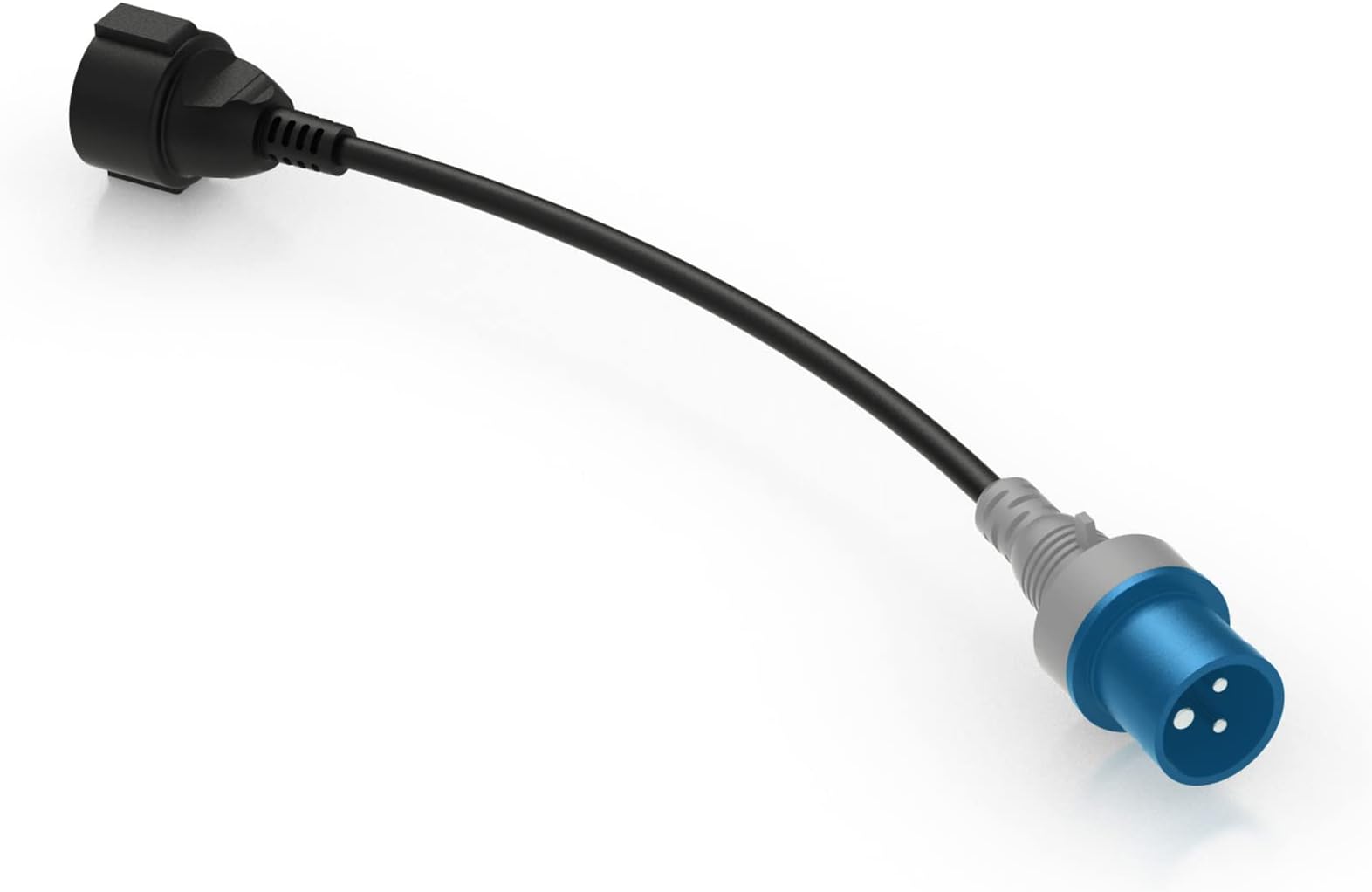 VOLTMOVE Electric car charging cable, camping adapter, CEE 7/7 Schuko (EU) to CEE 16A 1P (camping plug blue), easy, safe and fast charging when camping, cable length 20 cm