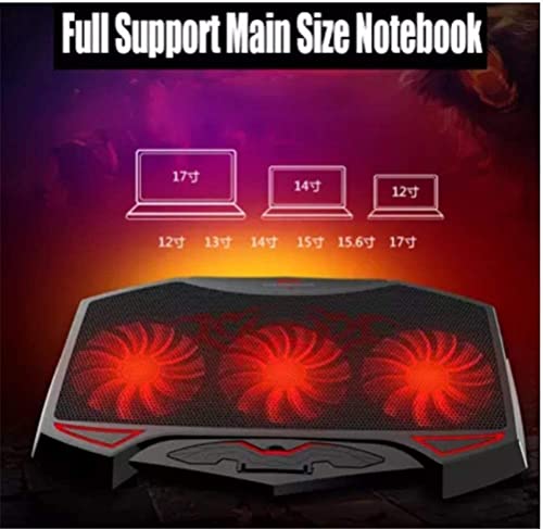 Base refrigeradora para laptop con 3 ventiladores silenciosos, soporte refrigerado con 2 puertos USB 2.0 para laptops de 12 a 17 pulgadas miniatura 5