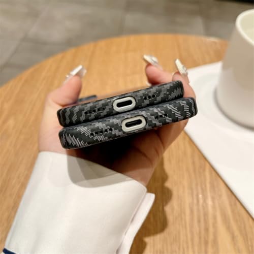 Coque iPhone 14 Pro magnétique antichoc en carbone noir rouge