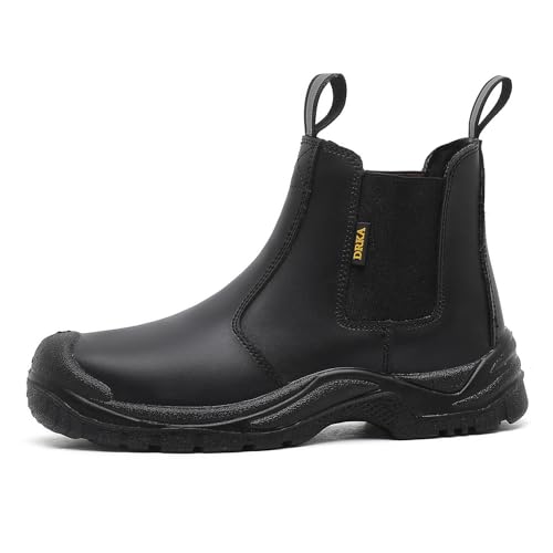 DRKA Men's Chelsea Steel Toe Work Boots – Waterproof, Slip-Resistant, Anti-Puncture Safety Shoes for Construction & Outdoor Work2