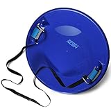 Frost Rush Arctic Saucer Sled with Foam Grips and Uphill Pull Cord Straps | Winter Snow Sled with Handles for Kids and Adults - Blue, 27 in
