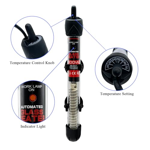 Fish Tank Aquarium Heater - Adjustable Temperature Submersible Thermostat Heater,25W/50W/100W/150W/200W/300W