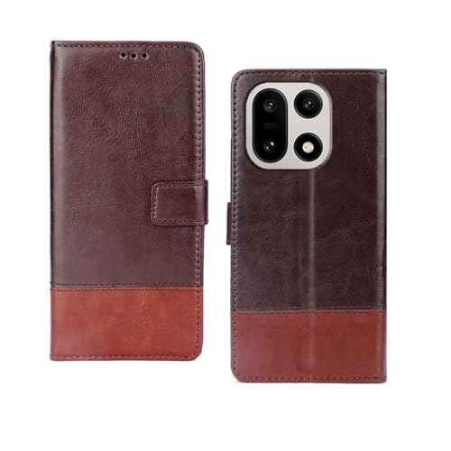 Image of amazon basics OnePlus 15 5G Flip Cover | Card Pockets Wallet & Stand | Flip Cover for OnePlus 15 5G (Coffee and Tan)