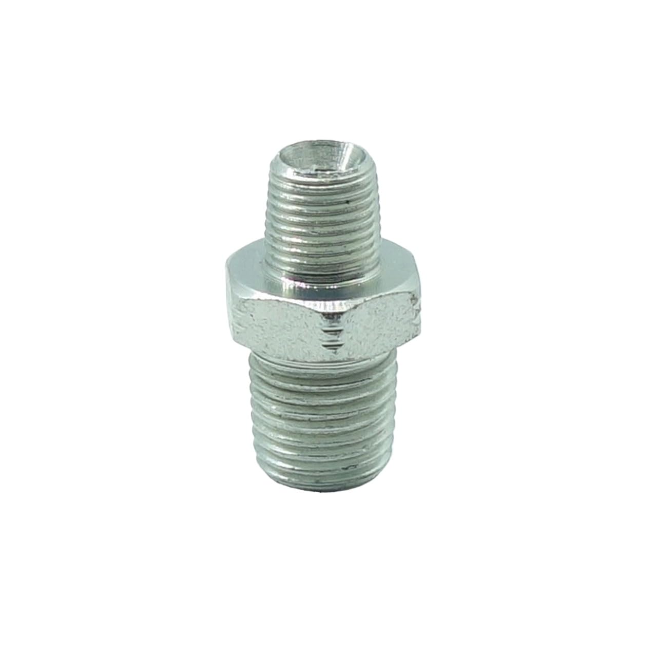 1 Piece 1/4" x 1/8" Male NPT Hex Nipple Plated Steel Hydraulic Fitting Adapter