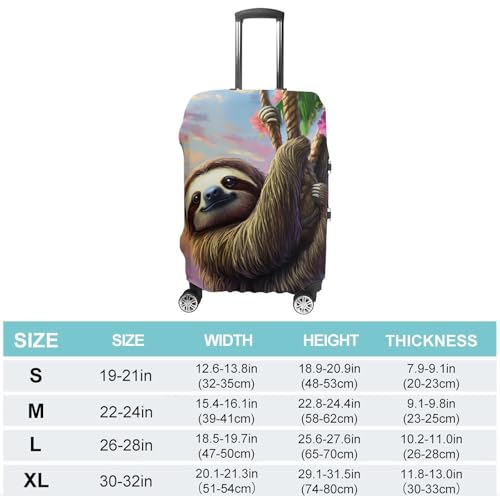 Sloth Animal Luggage Cover Protector Printed Washable Anti-Scratch Travel Suitcase Covers L2
