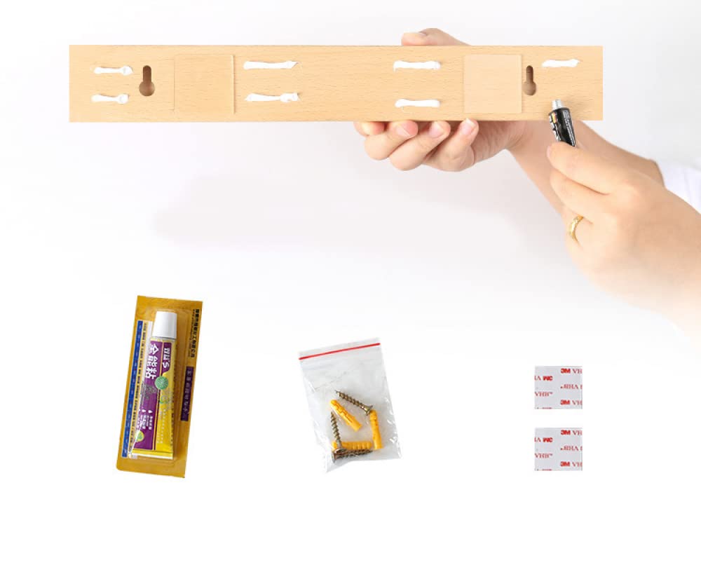 Perchas Modernas de Madera para Entrada para Abrigos y Sombreros | Toallero de Cocina para baño | Adhesivo para Puerta o pared-50cm