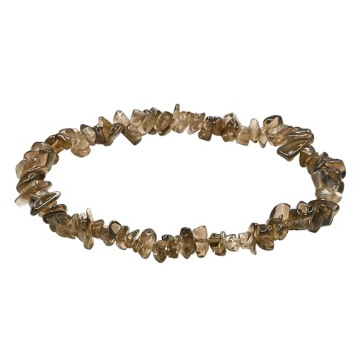 Image of Certified Smoky Quartz Bracelet for Women Men with Healing Crystal and Reiki Stone - Beautiful Gemstone Beaded Bracelet for Balance, Harmony & Positive Energy (Chips Stone Beads)