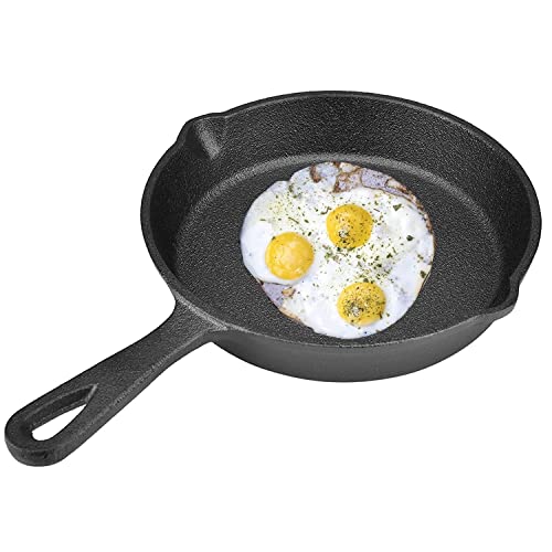 Sartén de Hierro Fundido, Sartén vintage de hierro fundido, sartén quemado antiadherente con...