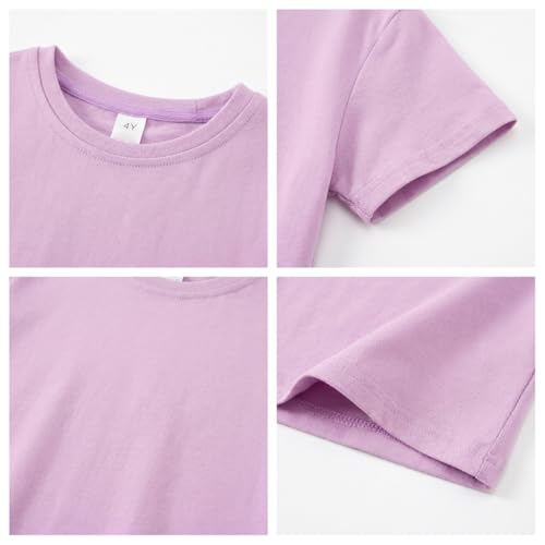 Image of Kids T Shirt Short Sleeve Crewneck Tee for Toddler Boys and Girls Cotton Basic Summer Top 2-6 Years