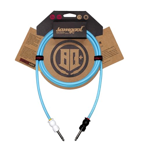 Samgool 10ft Guitar Cable, 1/4 Inch Straight/Straight Instrument Cable, Electric Cord Guitar Amp Cord for Bass Amp and Instruments (AG+ Powder Blue)