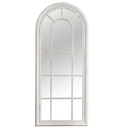 Invicta Interior Romantischer Spiegel Castillo weiß 140 cm im Shabby Look Wandspiegel Standspiegel Dekoration Fenster-Optik