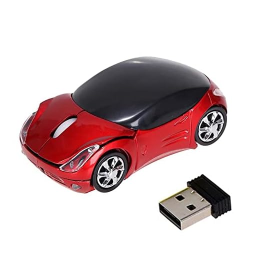 WEFH 2,4 g trådlös mus Ferrari mus bil mus tecknad sport bil mus, röd