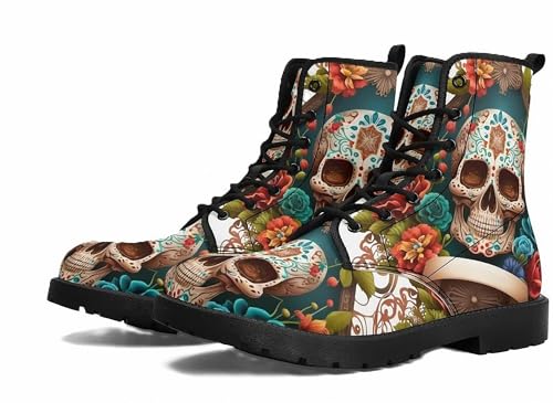 Bottines gothiques confortables en cuir pour femmes fatiguées des talons fins