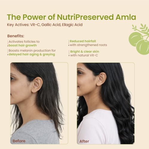 Image of Nat Habit 100% Pure Amla Powder 125g | Phyllanthus Emblica | 4X Vitamin C Power with Nutri-Preserve Technology | Ultra Fine Grind for Hair Growth, Hair Fall Control & Skin Brightening