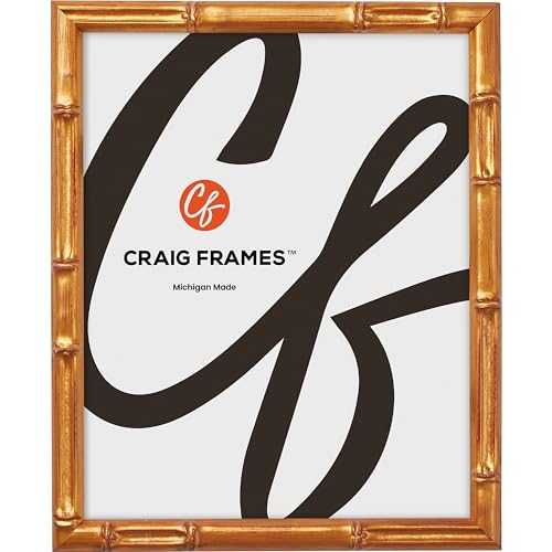 Craig Frames 25x25 Faux Bamboo Vintage Gold Picture Frame Wall Decor
