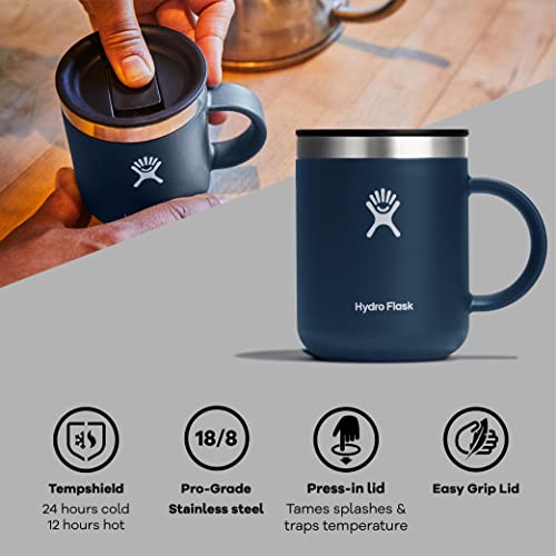 HYDRO FLASK, Travel Coffee Mug 177 ml (6 oz), Vacuum Insulated Stainless Steel Travel Mug with Handle and Press-In Lid - Image 2
