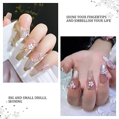 Fiori per Unghie 3D Nail Art con Perline Oro e