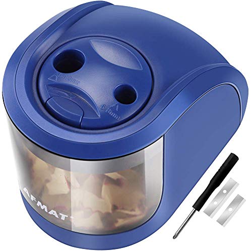 Large Pencil Sharpener, Colored Pencil Sharpener, Super Fast, 1500 Sharpening Times for 6-12 mm No.2 and Colored Pencils, Dual Hole Small Electric Pencil Sharpener, USB and Battery Powered Large Pencil Sharpener, Colored Pencil Sharpener, Super Fast, 1500 Sharpening Times for 6-12 mm No.2 and Colored Pencils, Dual Hole Small Electric Pencil Sharpener, USB and Battery Powered