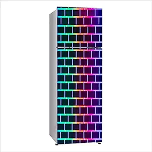 Decorative Fireplace Design colorfulness Stone Veneer Symmetry Exta Large Sticker for Fridge Decor CFD0991
