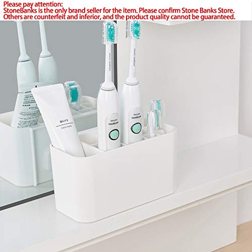 Tandenborstelhouder Wandmontage voor Badkamer, 11 Sleuven Multifunctionele Tandenborstel Opslag inclusief Elektrische… - Image 3
