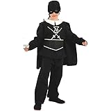 Tunique avec cape, Pantalon, Ceinture et Coiffe Masque de Zorro, un Déguisement Luxe de Héro masqué pour Garçon