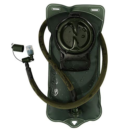 ACBungji Trinkblase 2L Wasserblase Hydration Bladder Trinkbeutel mit Beissventil BPA-frei Antibakteriell und Auslaufsicher für jeden Trinkrucksack für Wandern Campen Radfahren Armee Grün Cover