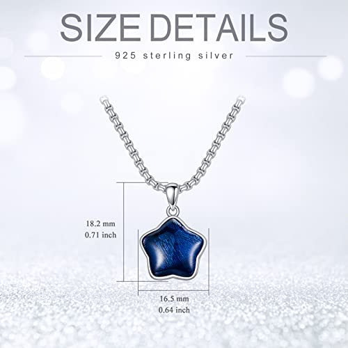 Kxj S925 Sterling Silver Natural Meteorite Necklace Star Pendant Celestial Jewelry Gifts For Men Women Boys Husband Dad Son Birthday Graduation Anniversary #TOP5