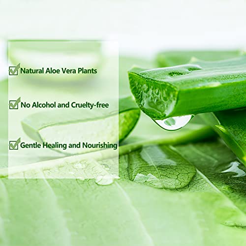 ASYBO 300 ML Aloe Vera Gel – 99% reine Aloe Vera Feuchtigkeitscreme für Gesicht und Körper, natürliche Aloe-Creme für trockene Haut, Sonnenbrand, Akne