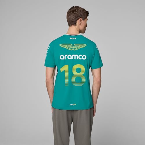 Aston Martin F1 2025 Lance Stroll Team Tshirt for Men Green3