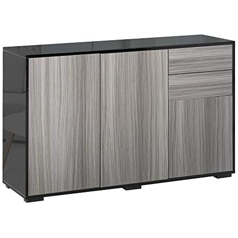 HOMCOM High Gloss Frame Sideboard with Drawers Cover
