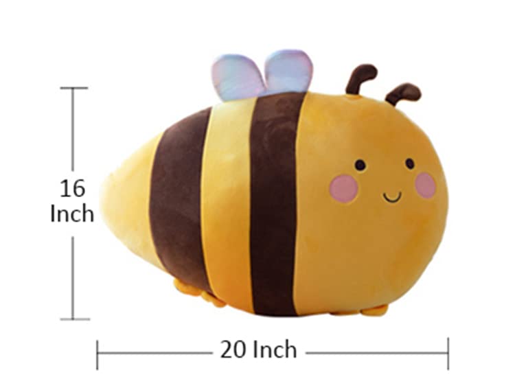 TONGSONG Cute Plush Bee Stuffed Animal Honeybee Pillow Kawaii Soft Bumble Bee Gift for Kids Home Decor, Yellow, 50cm - Image 4