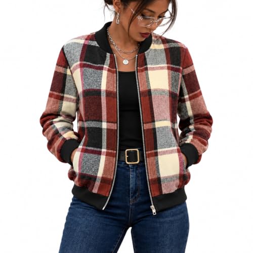 Womens Flannel Jacket Plaid Zip Up Shacket with Pockets for Fall Outfits - image 1
