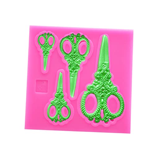 Scissors Silicone Fondant Mold Premium DIY Baking Tool for Cake Chocolate Candy and Crafts Non Stick Pink Silicone Design
