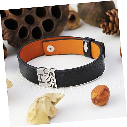 HONMEET 2 Peças De Materiais De Desfile Pulseira De Couro Pu Pulseira De Couro Para Homens Pulseiras