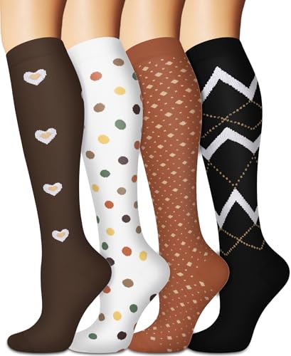 Image of Sooverki Compression Socks for Women and Men Circulation (3 /4 Pairs) is Best Support for Running Athletic Cycling Hiking