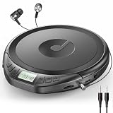 Gueray Lettore CD Portatile Personale con Cuffie Display LCD Protezione Anti-Skip HiFi Classic CD Music Player Supporto Funzione di Memoria PROG Lettore CD per Auto Casa