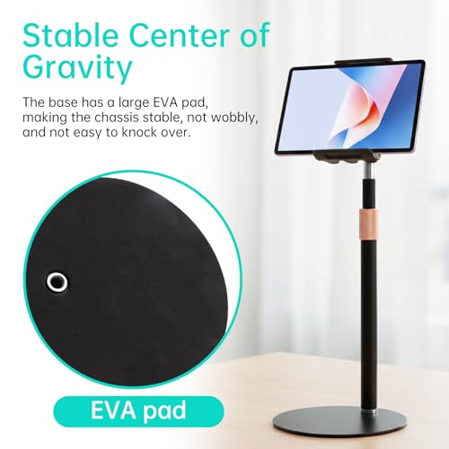 Lifexciting Tablet Stand, Carbon Steel Rod Adjustable Height Angle Pad Stand, 360° Tilt Weighted Metal Base Office Desktop Tab Stand Holder, Portable Monitor Support, (for 4.7-10.9 in Tablet) by Lifexciting - Image 7