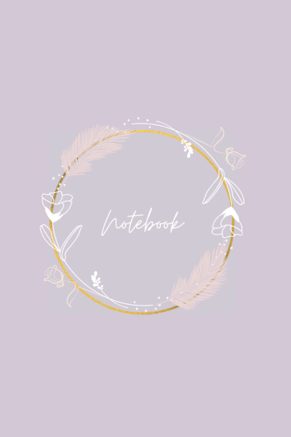 Notebook - Flora Wreath - Light Pink - 6x9 in. 100 lined pages // School, Office, Home: Notebook