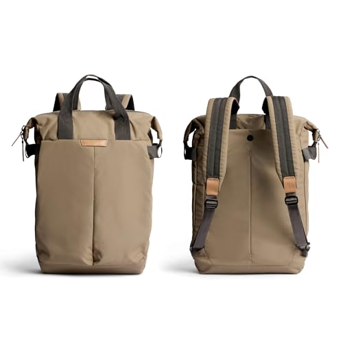 Image of Bellroy Tokyo Totepack, Convertible Backpack Tote Bag - Khaki | Water-resistant woven convertible backpack and tote bag for work and everyday carry