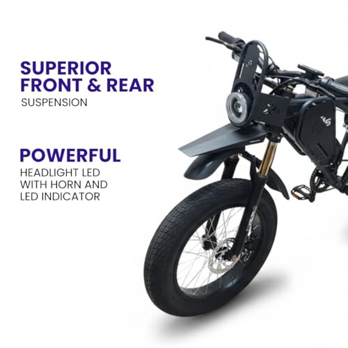 Image of VIGOREBIKE Vigor X45 Electric Cycle with Dual Disc Brakes, 350w Hub Motor, 18.5Ah Li-Ion Battery, 95% Pre-Assembled with Charger,Fat Tyre,Optional Gear Shifter. (Black and Gray)