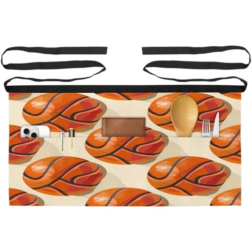 Tablier court de chef multicolore avec poches pour le travail en bistrot et bar