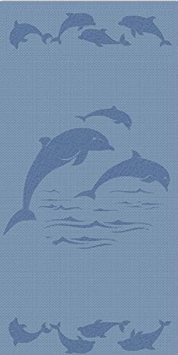 Apollo Towels Dolphins Sculpted Double Jacquard Turkish Beach 30x60 Inches