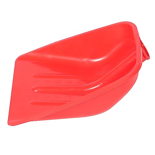 ibasenice Pala para Nieve e Alimentos De Granja, Cabezal De Pala Reforzado De Acero Templado, 40x35 Cm, Color Rojo, Herramienta para Invierno y Jardinería Multifuncional