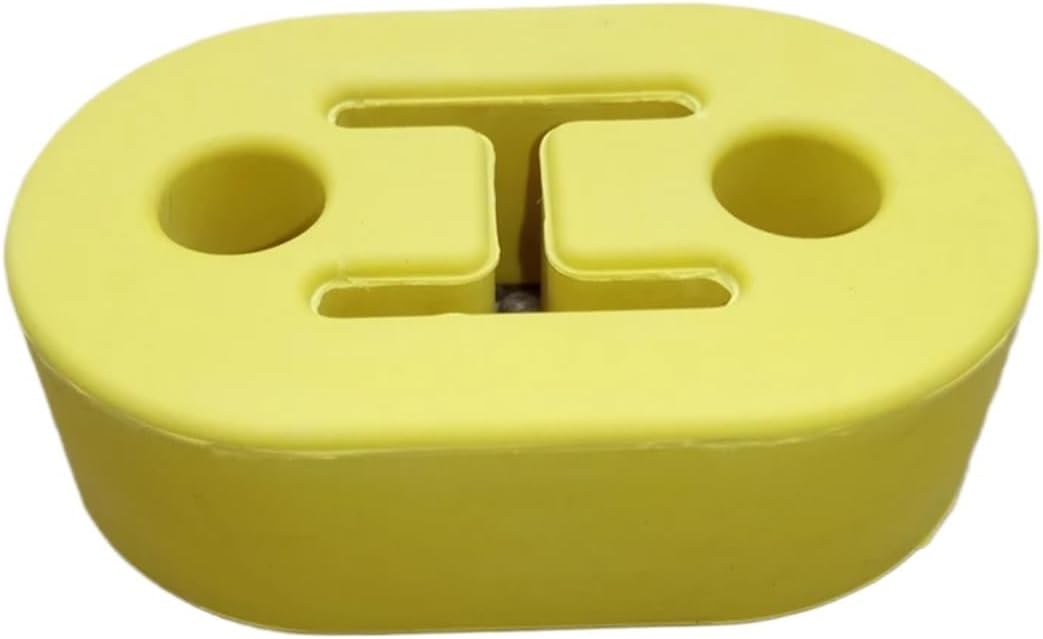 Rubber Exhaust Hanger 5 Pcs Automotive Exhaust Pipe Suspension Adhesive Universal Polyurethane Exhaust/silencer Short Bracket Silencer (2 Holes) For Cars(Two holes yellow)