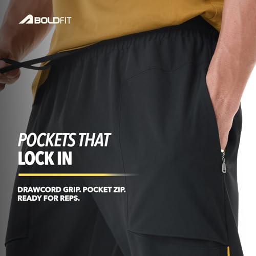 Image of Boldfit Mid Rise Track Pant for Men - Comfortable Gym Pants, Joggers, Sports Pants & Lower for Men with Moisture-Wicking Fabric, Adjustable Fit & Pockets for Daily & Workout Wear