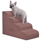 Picture of Mesa Lemon Dog Steps for Small Dogs, 4-Step Pet Ramp Stairs for High Beds and Sofa, Non-Slip Pet Stairs for Small Dogs and Cats, Removable and Easy to Clean Cover, Pink