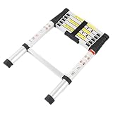 Elprico Gerente de Extensión de Luz Telescópica para Reparaciones para Decoraciones de la casa. Escaleras Aplicables Anti -Slip -pies para Mujeres Gerente Telescópico de Aleación de Aluminio